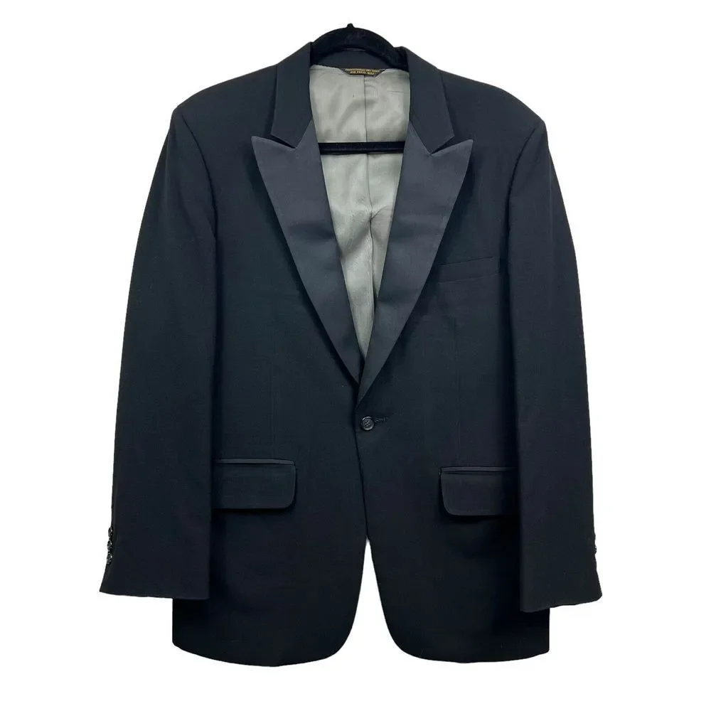 Evan Picone Mens Blazer Suit 1 Button Vented Lined‎ Flap Pockets Size 40 R